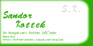 sandor kottek business card